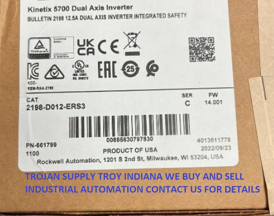 Allen Bradley 2198-D012-ERS3 Kinetix 5700 Dual-Axis Module Ser B