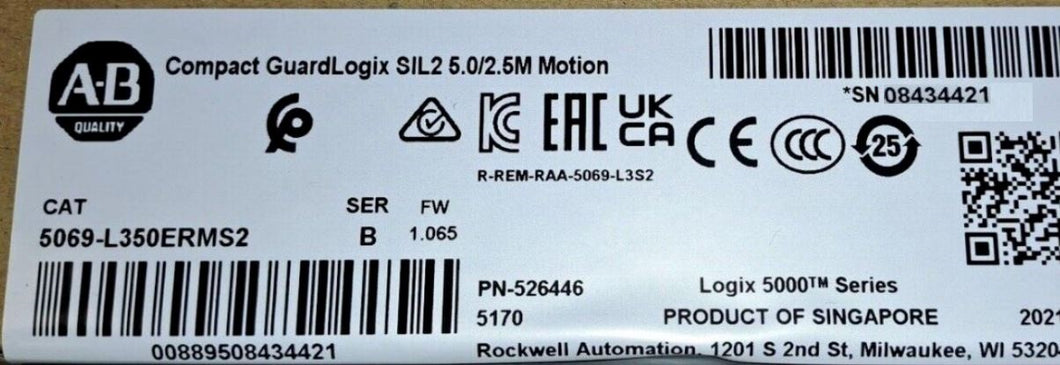Allen-Bradley 5069-L350ERMS2 GuardLogix 5380 Safety Controller B