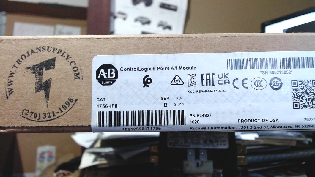 2022 Allen-Bradley 1756-IF8 ControlLogix Analog Input Module 8P Ser B