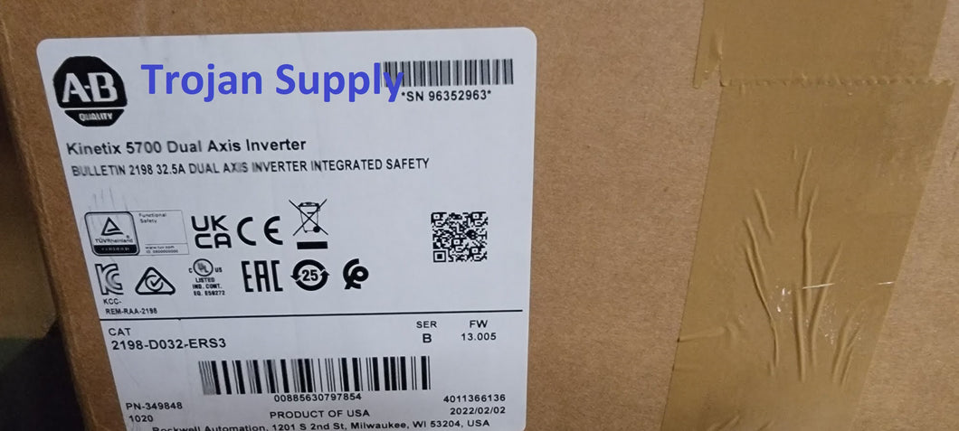 2022 Allen Bradley 2198-D032-ERS3 Kinetix 5700 Dual-Axis Module Ser B